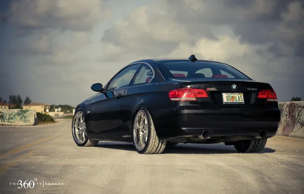 Picture black, BMW, BMW, black, 335i, the rear part, 360 three sixty forged, 3 series