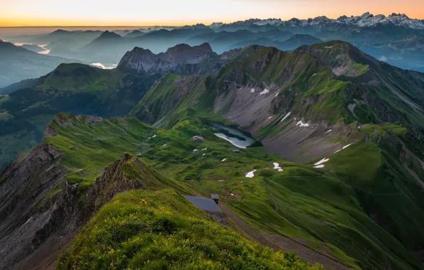 Mountains, Switzerland, horizon, Alps