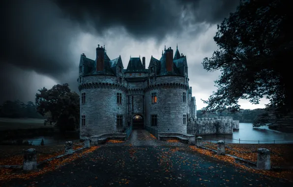 Autumn, castle, France, Missillac