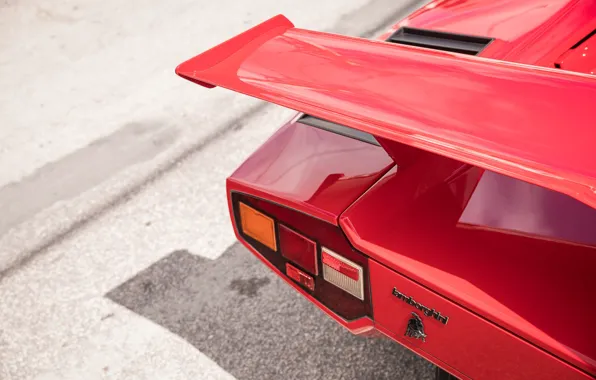 Picture Red, Logo, Lamborghini Countach, Wing