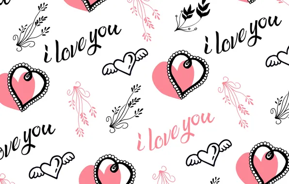 Labels, Love, texture, white background, I love you, Vintage, Heart