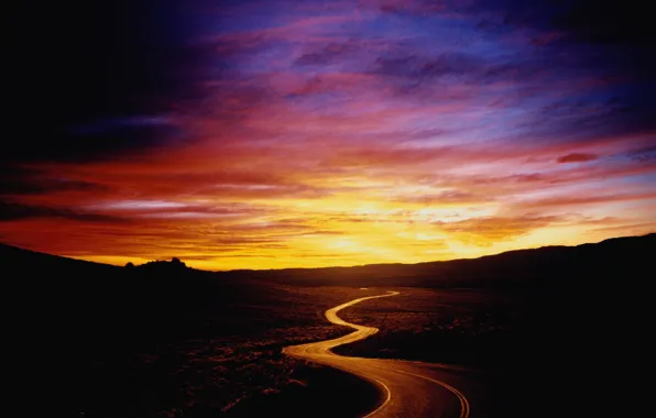 Road, the sky, sunset, 149