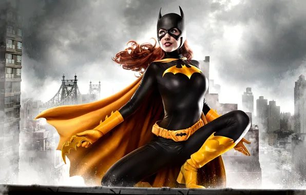 Girl, model, pretty, cosplay, pose, superhero, Batgirl, readhead