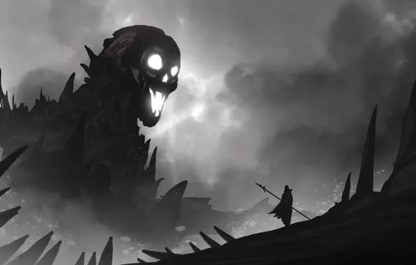 Figure, People, Monster, Silhouette, Warrior, The demon, Landscape, Art