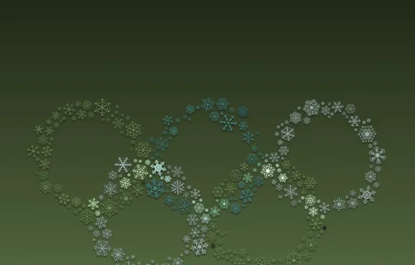 Picture circles, snowflakes, abstraction, green, background, Wallpaper, pattern, texture