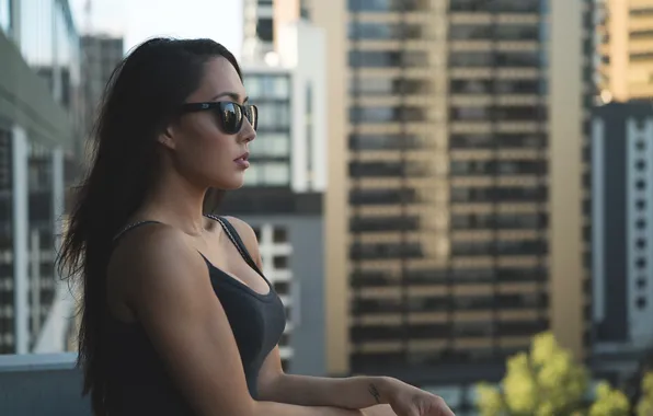 The city, pose, model, portrait, home, hands, makeup, Mike