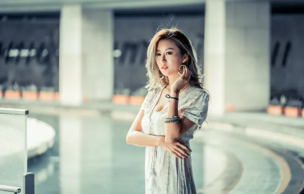 Pose, dress, Asian, bokeh