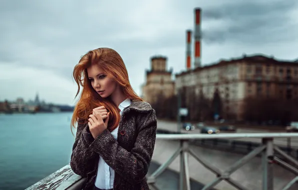 Pipe, background, plant, Russia, the red-haired girl, George Chernyadev, urbanization