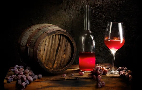 Glass, light, the dark background, table, wine, red, Board, glass