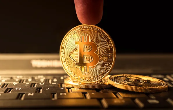 Money, finger, coin, bitcoin