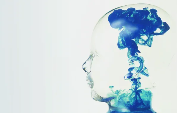 Picture glass, blue, smoke, Head