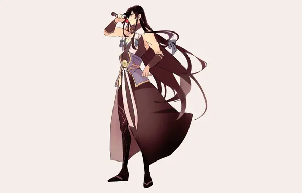 Sword, braids, guy, long hair, Touken Ranbu, Dance Of Swords, Izumi from Kami Kanesada