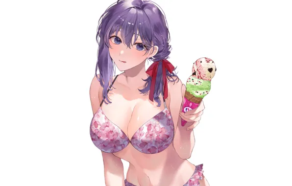 Sexy, bra, cleavage, Anime, boobs, pretty, lady, breasts