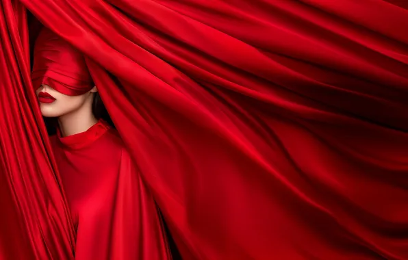 Headband, closed eyes, red clothes, from isleeyin