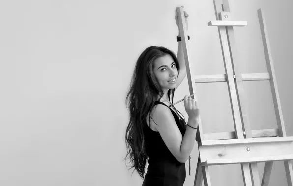 Girl, beauty, sports, easel, Zarina, Zarina