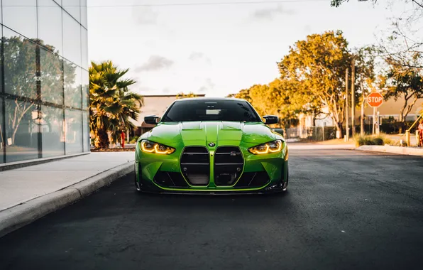 BMW, Light, Green, Front, Road, Face, BMW M4, Sight