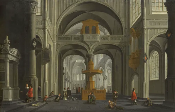 Picture oil, picture, 1652, Daniel de Blik, Daniel de Blieck, The interior of the Church