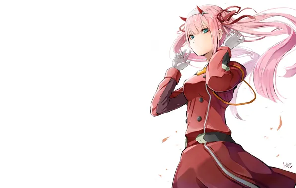 Girl, the wind, form, pink hair, 002, Darling In The Frankxx, Cute in France, Zero …