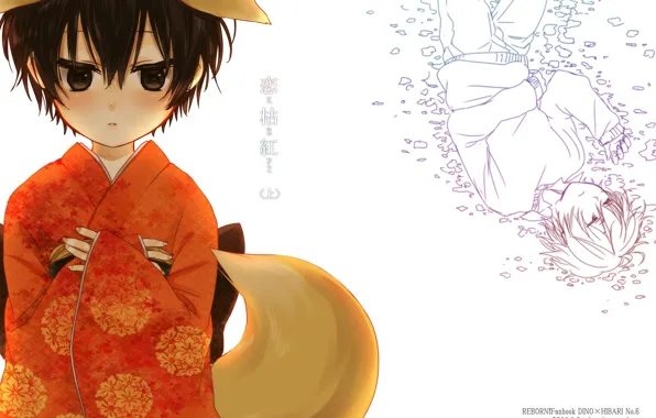 Background, two, boys, Katekyo Hitman Reborn!, Hibari Kyoya, Teacher mafia Reborn, Dino Cavallone