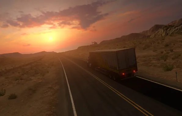 American Truck Simulator, Peterbilt 579, Nevada Desert