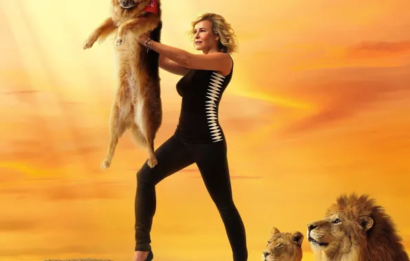 Sunshine, sky, nature, dog, lion, women, animal, blonde