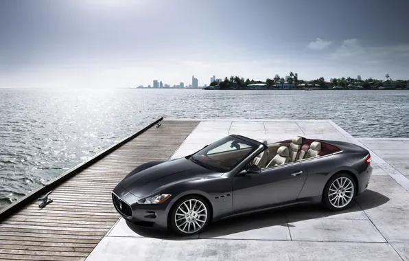 Picture water, machine, photo, city, the ocean, widescreen, cars, Maserati