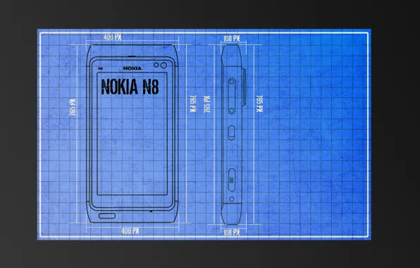 Wallpaper Labels, Drawing, Grey Background, Nokia For Mobile And.