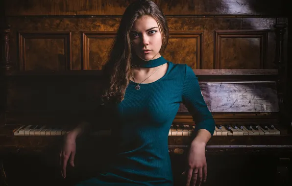 Portrait, keys, sponge, Anya, piano, curls, Denis Yakovlev