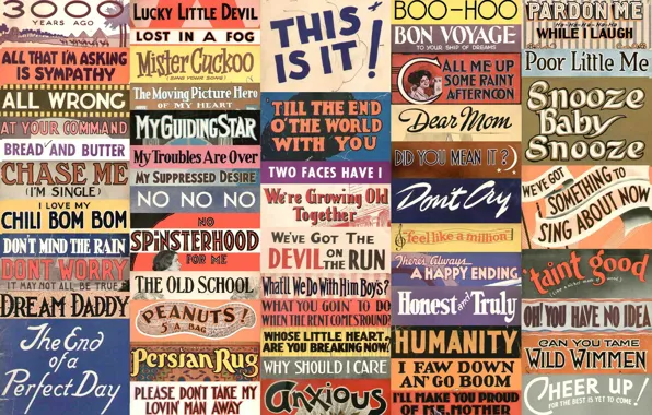 Texture, song, postcard, titles