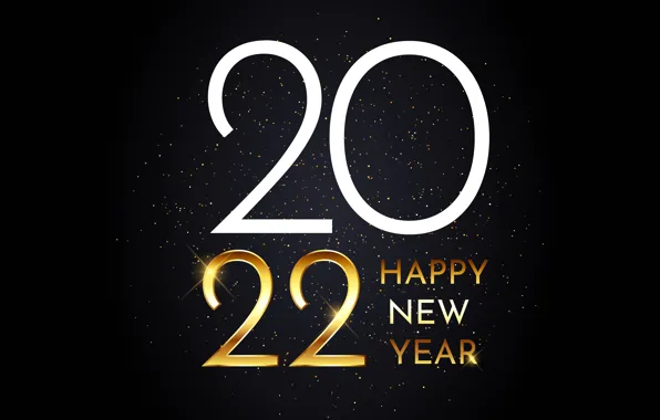 Picture gold, figures, New year, golden, black background, new year, happy, luxury
