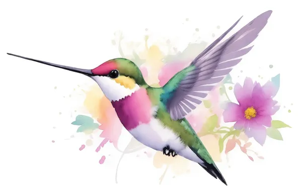 Birds, bird, sweetheart, figure, Hummingbird, watercolor, bird, bird