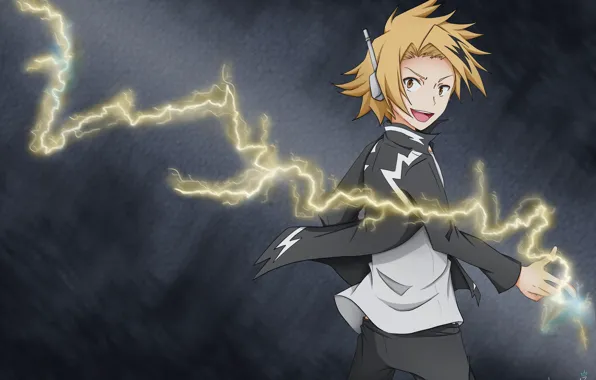 Lightning, anime, art, guy, Boku no Hero Academy, My hero Academy