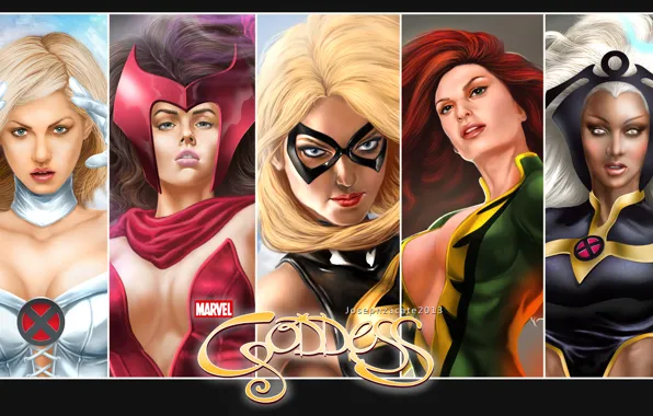 Picture Phoenix, Storm, Marvel, Emma Frost, Scarlet Witch, Warbird, MS Marvel, Jean Grey-Summers