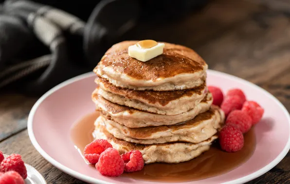 Berries, raspberry, stack, pancakes