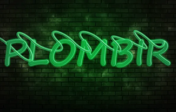 Text, green, style, letters, wall, the inscription, minimalism, brick