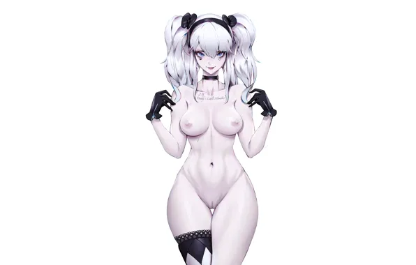 Girl, sexy, thighhighs, long hair, pussy, nipples, boobs, anime