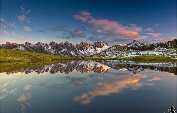 Picture mountains, nature, lake, reflection, panorama