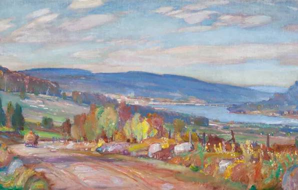 Landscape, picture, Frederick Challener, The Ottawa river in Mattawa. Ontario