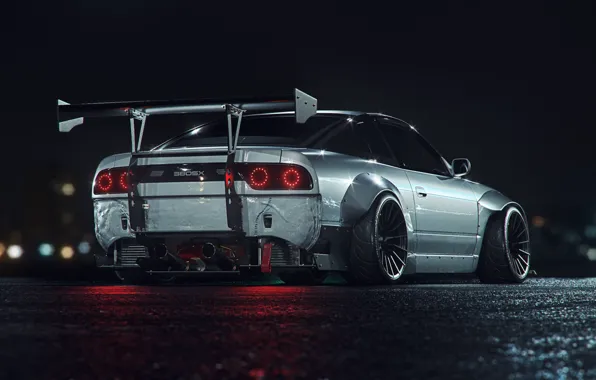 Auto, Night, Machine, Nissan, Car, Render, Night, Transport & Vehicles