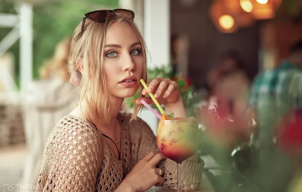 Picture look, girl, face, glass, portrait, glasses, Wojtek Polaczkiewicz, Kamila Anna Maria