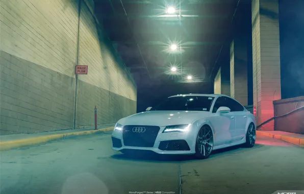 Audi, white, night, rs7