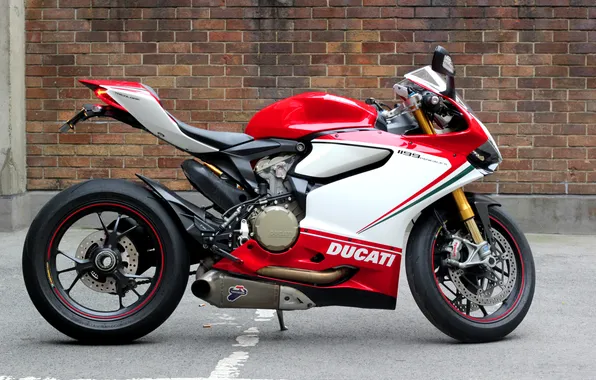 White, red, green, motorcycle, red, white, Supersport, Ducati