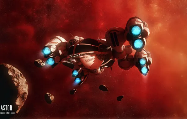 Spaceship, that beaver, asteroids