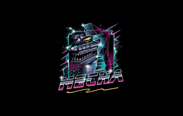 Minimalism, Style, Background, Art, Art, Style, Neon, Godzilla