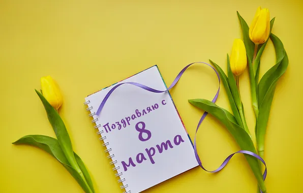Flowers, bouquet, tulips, March 8, yellow, flowers, tulips, spring