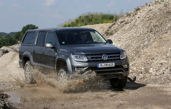 Picture squirt, Volkswagen, pickup, Amarok, Highline, Double Cab, quarry, 2016