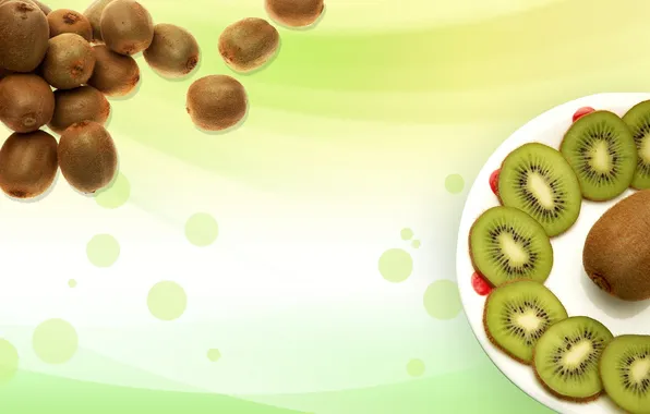 Background, Wallpaper, food, kiwi, plate, fruit, green