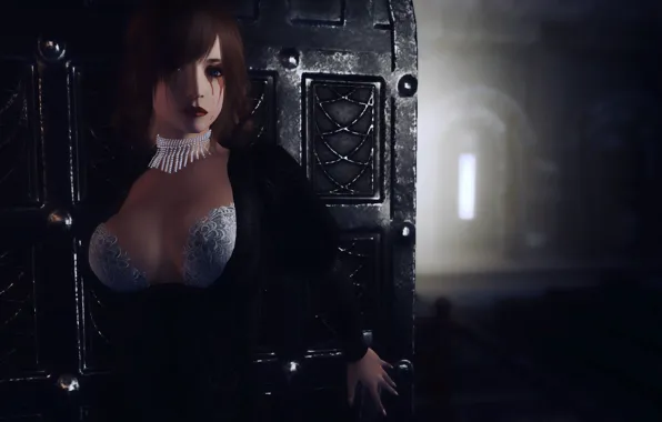 Picture Gothic, Skyrim, The Elder Scrolls, Bloodlust, Gothic girl, chambers