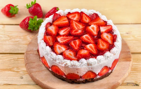 Berries, food, strawberry, cake, cake, cake, cream, dessert
