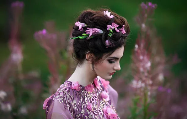 Picture girl, flowers, mood, Alina, Svetlana Boynovich